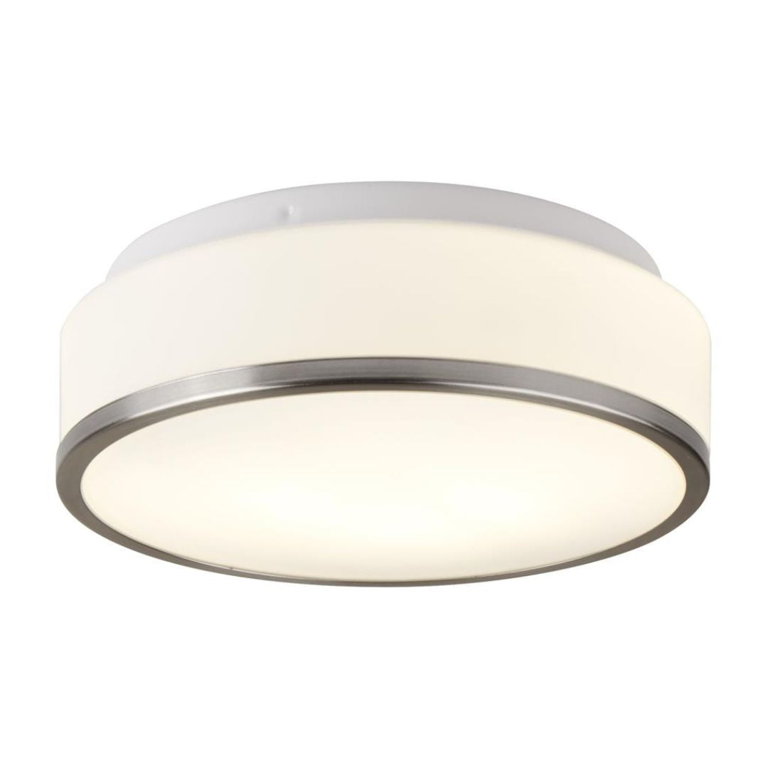 2 Light Flush Bathroom Ceiling Light Satin Chrome