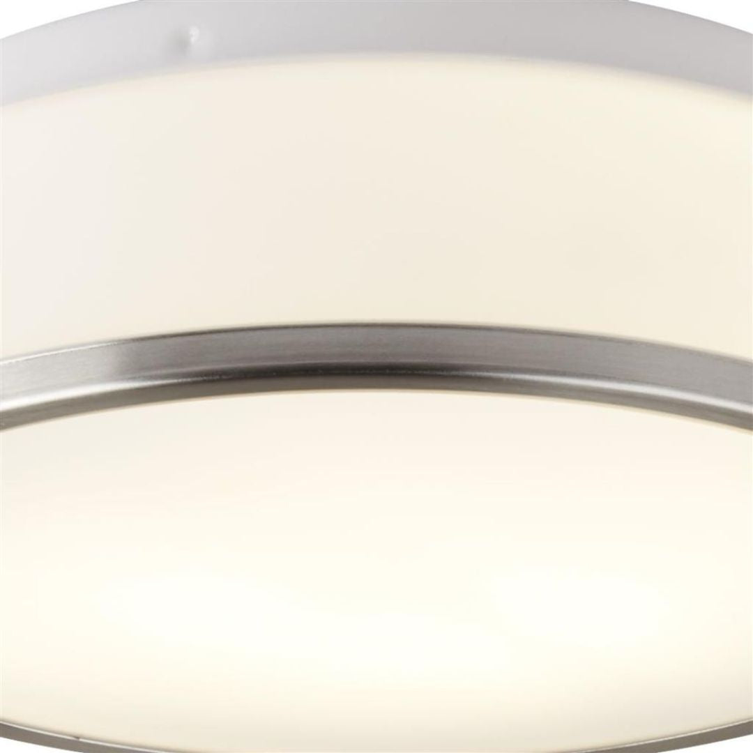 2 Light Flush Bathroom Ceiling Light Satin Chrome