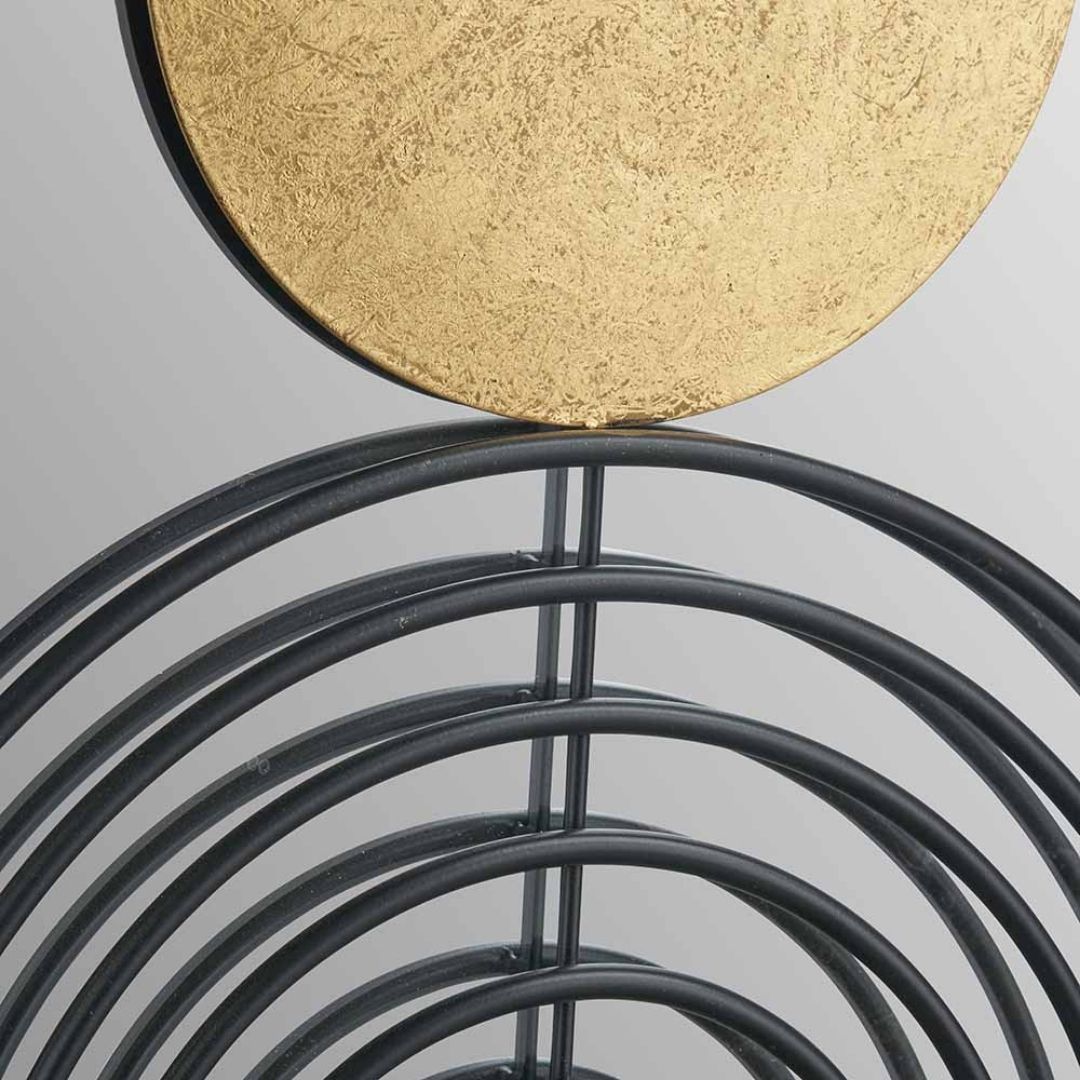 Mirrored Black and Gold Metal Wall Art