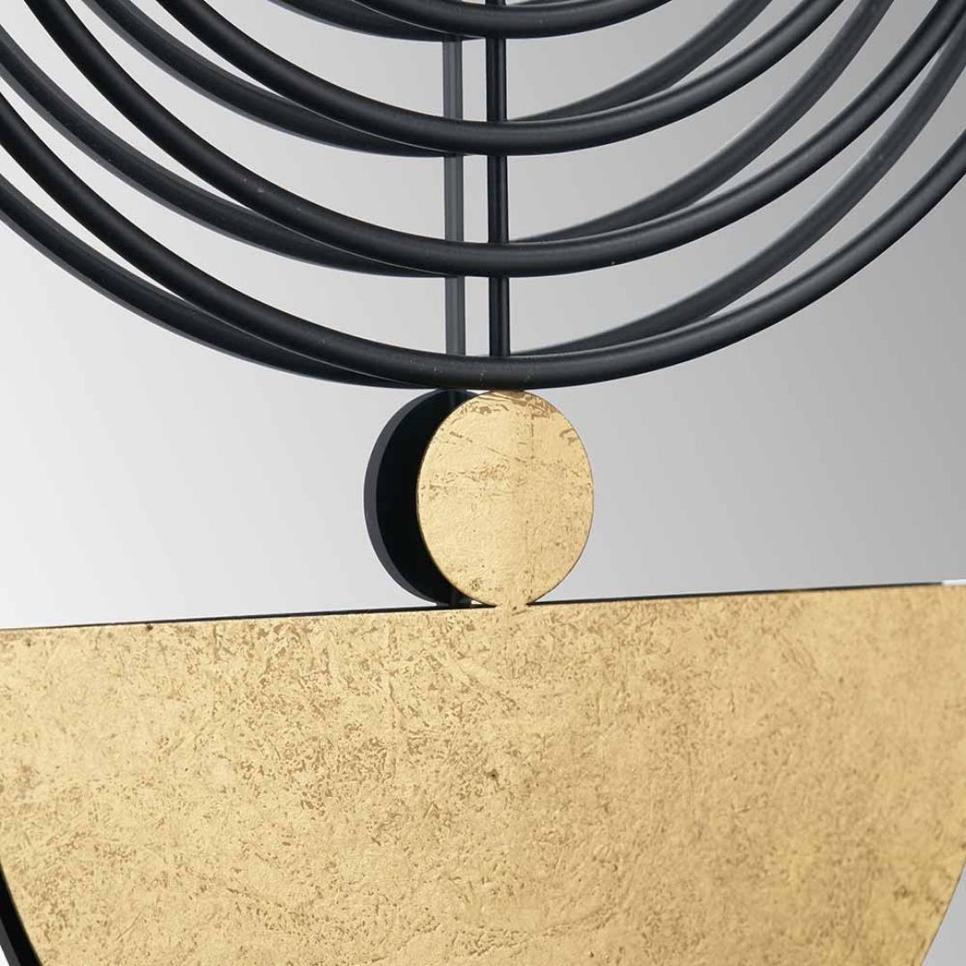 Mirrored Black and Gold Metal Wall Art
