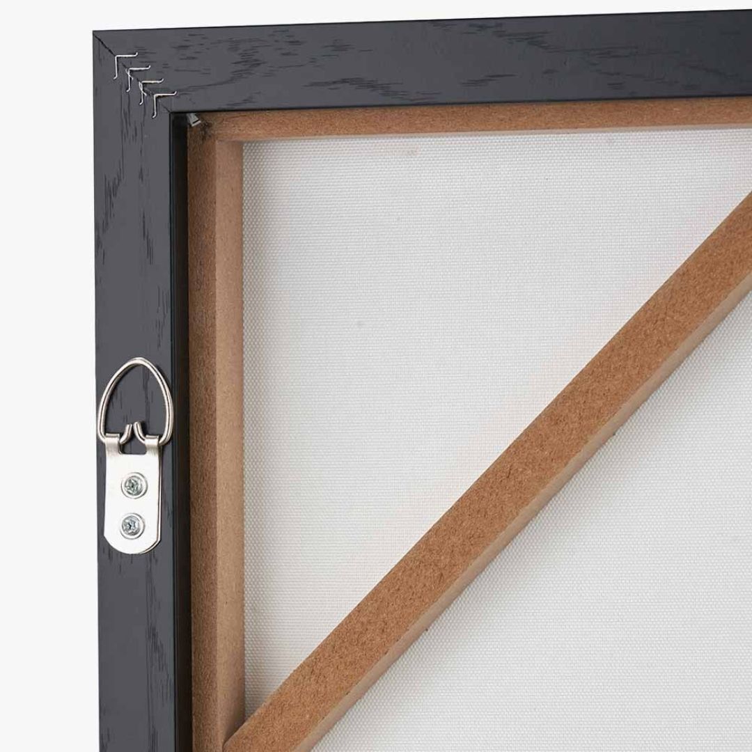 Monochrome Abstract Landscape Canvas with Black Frame