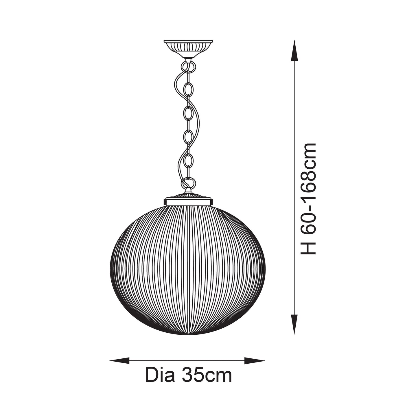Brydon Pendant 350mm Antique Brass