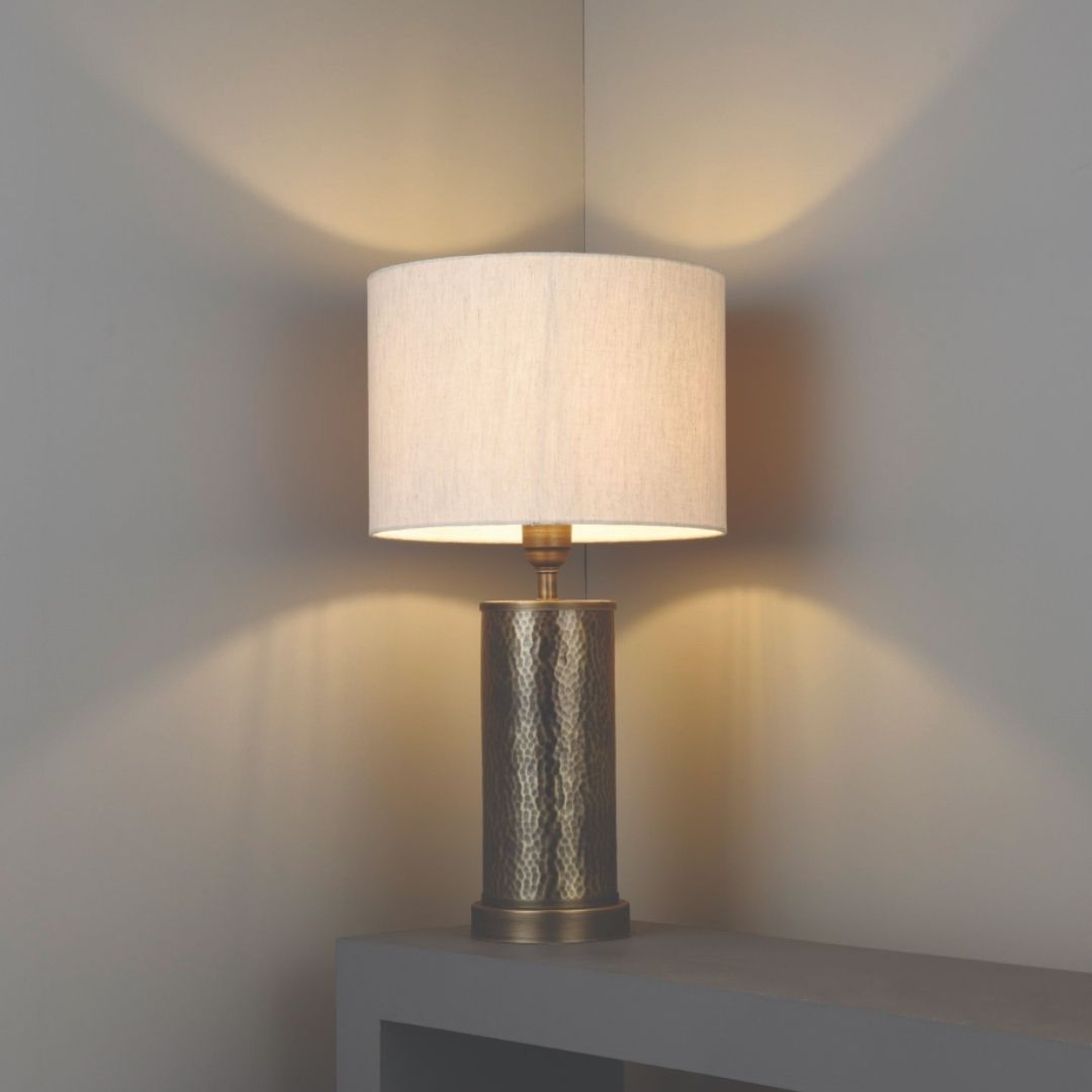 Indara Bronze Table Lamp with Grey Shade