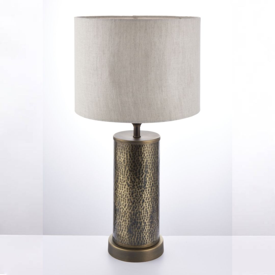 Indara Bronze Table Lamp with Grey Shade