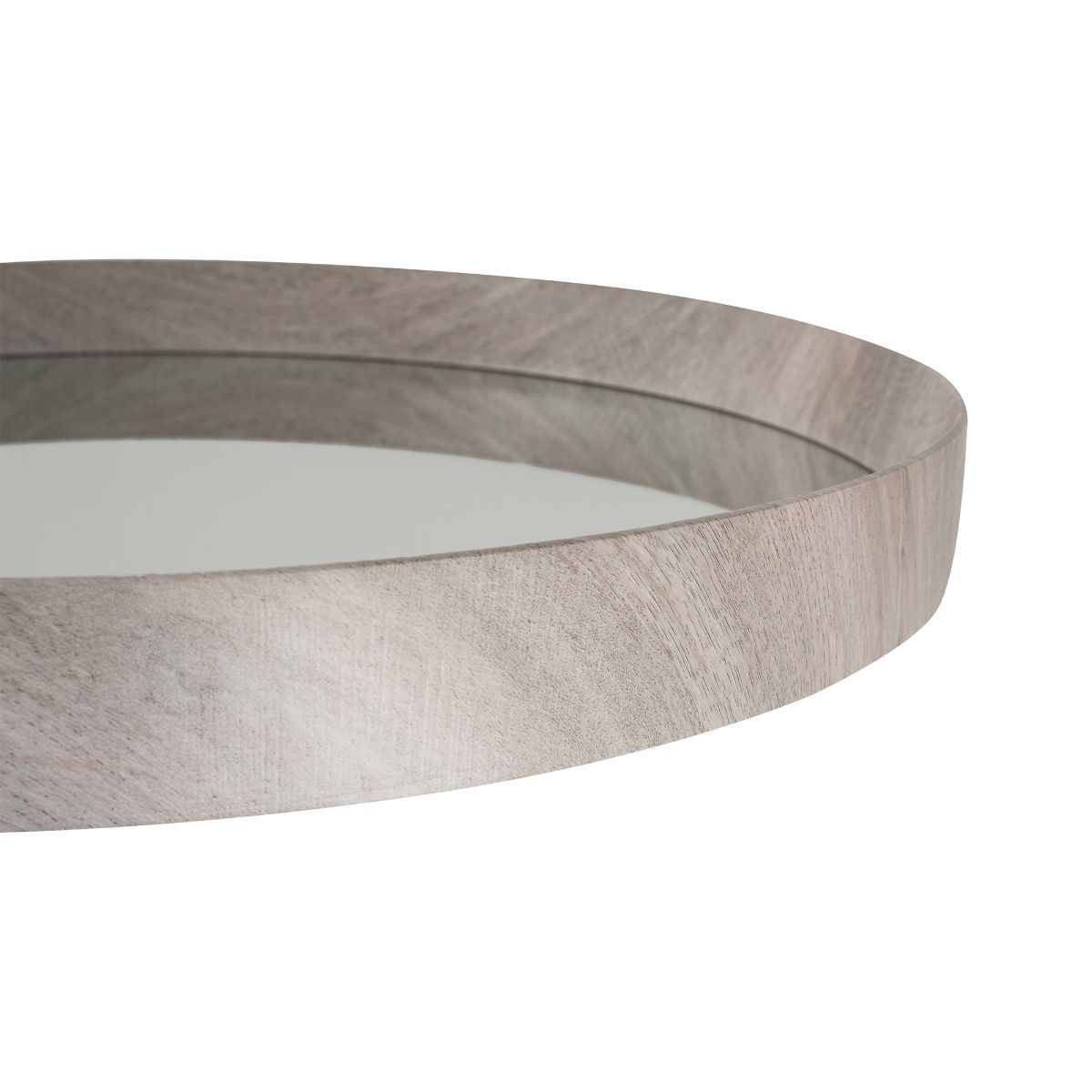 Round 74cm Grey Oak Mirror