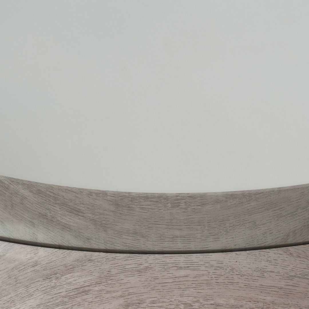 Round 74cm Grey Oak Mirror