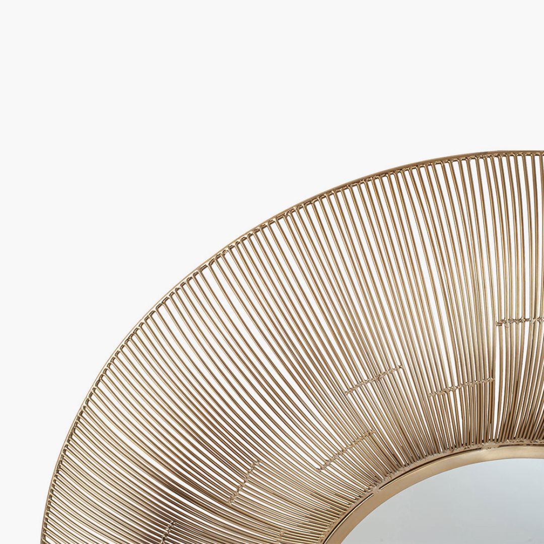 Round Wire 91cm Gold Mirror