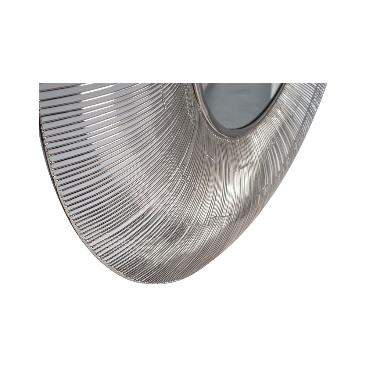 Round Wire 91cm Silver Mirror