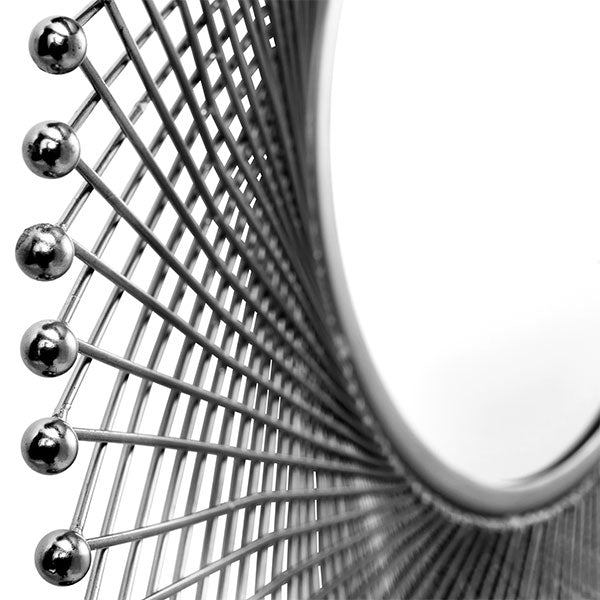 Silver Metal Circular Wall Mirror