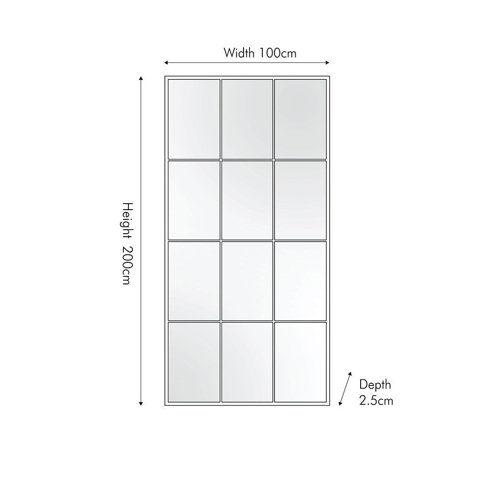 12 Pane Floor Standing Mirror