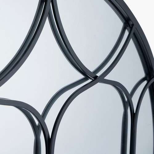 Black Metalwork Decorative Round Mirror