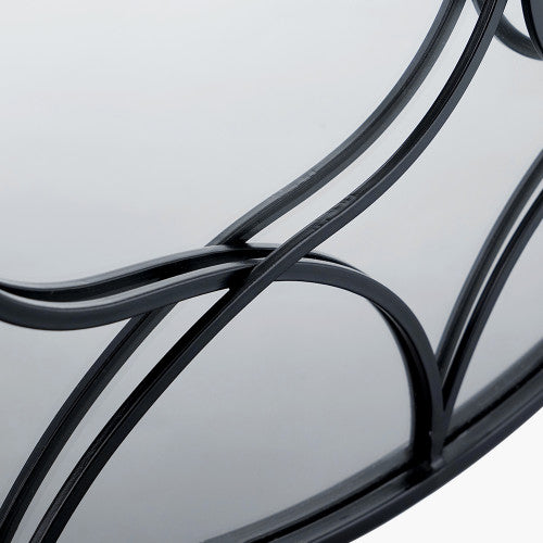 Black Metalwork Decorative Round Mirror