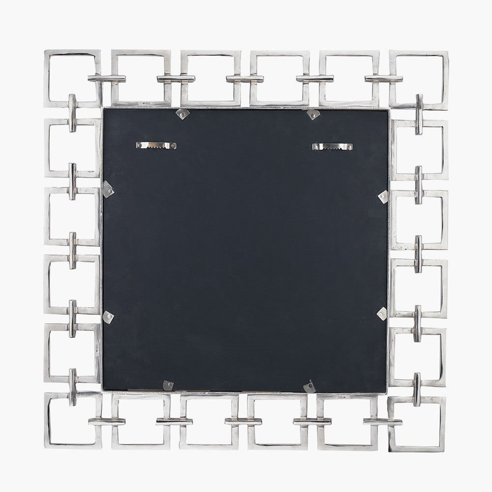 Chain Link Effect Square Mirror in Nickle