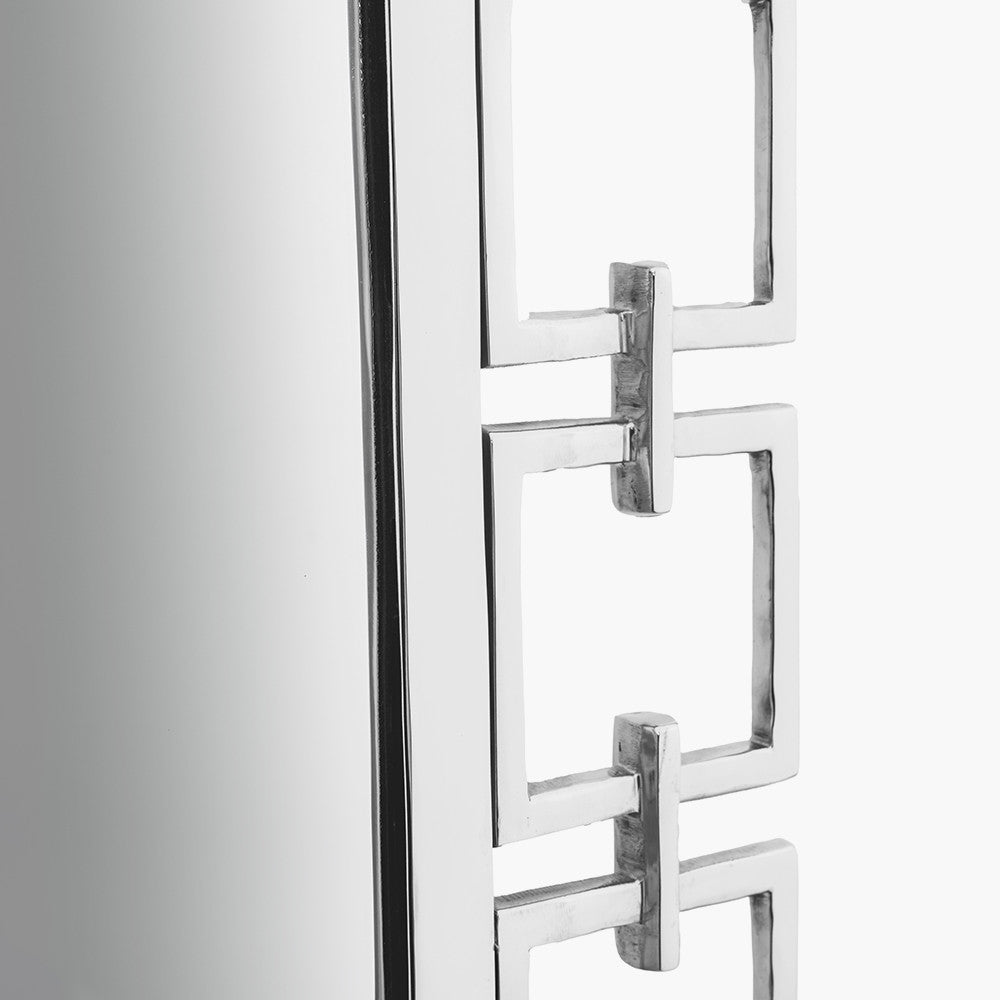 Chain Link Effect Square Mirror in Nickle