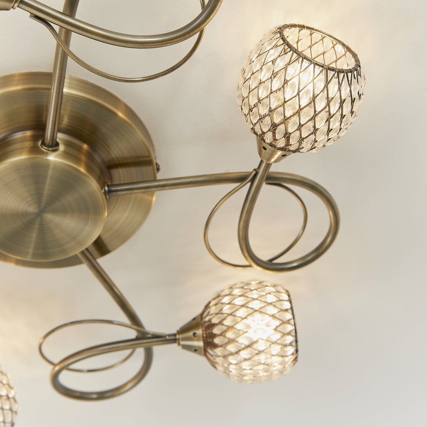 Aherne 5 Light Semi Flush Antique Brass