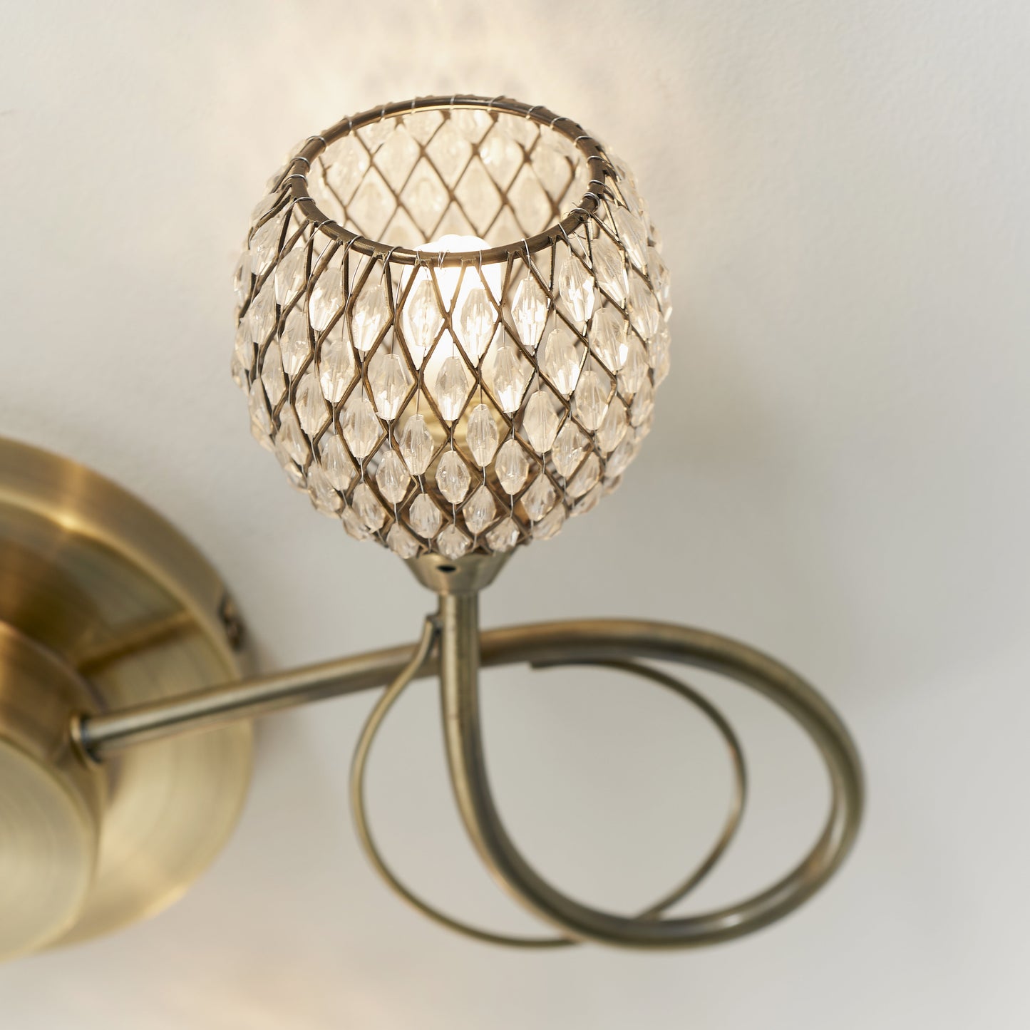 Aherne 3 Light Semi Flush Antique Brass