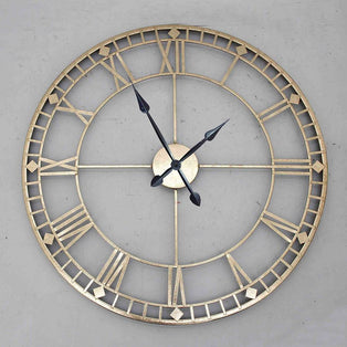 Round Wall Clock Antique Gold