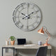 Skeleton Round Antique Silver Wall Clock