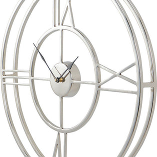 Double Framed Silver Wall Clock
