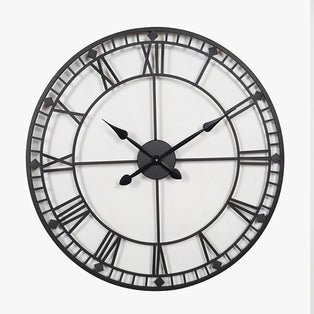Round Black Skeleton Wall Clock