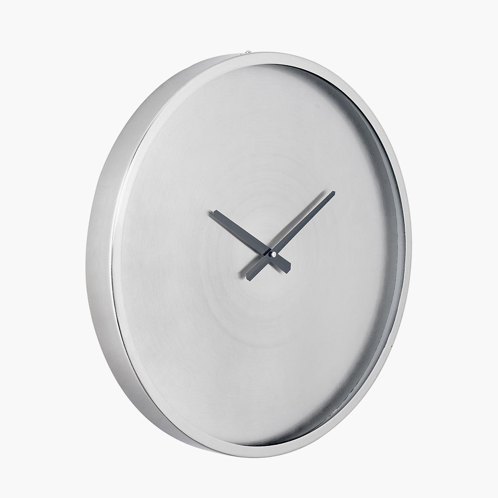 Brushed Metal Simple Round Wall Clock