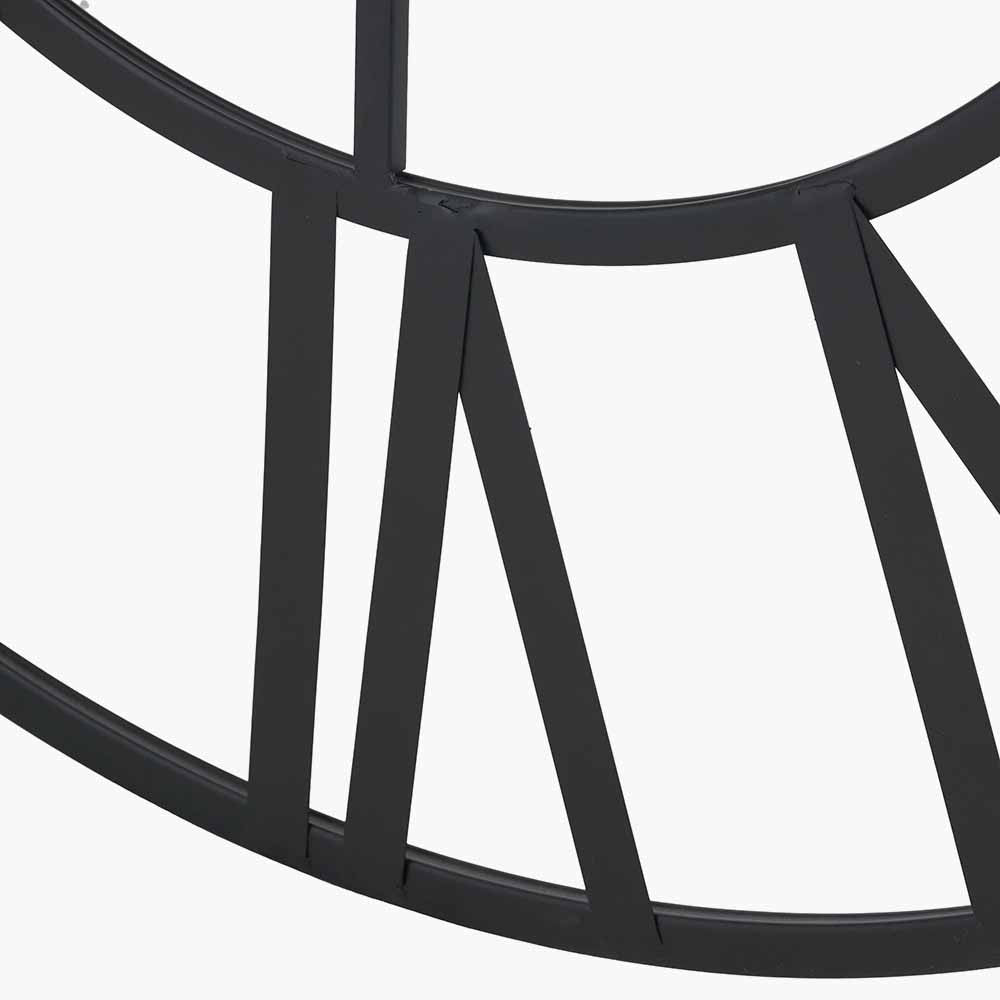 Round Large Black Metal Wall Clock