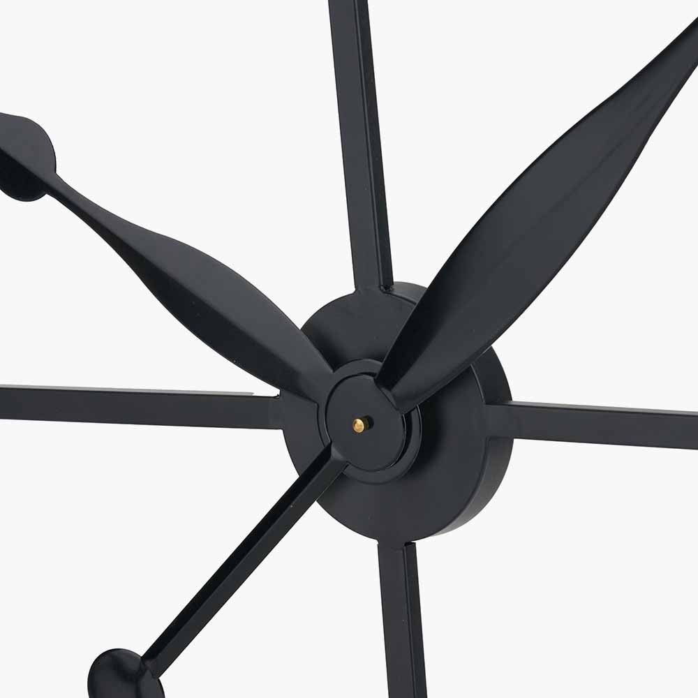 Round Large Black Metal Wall Clock