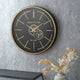 Black and Champagne Gold Wood Working Cog Wall Clock