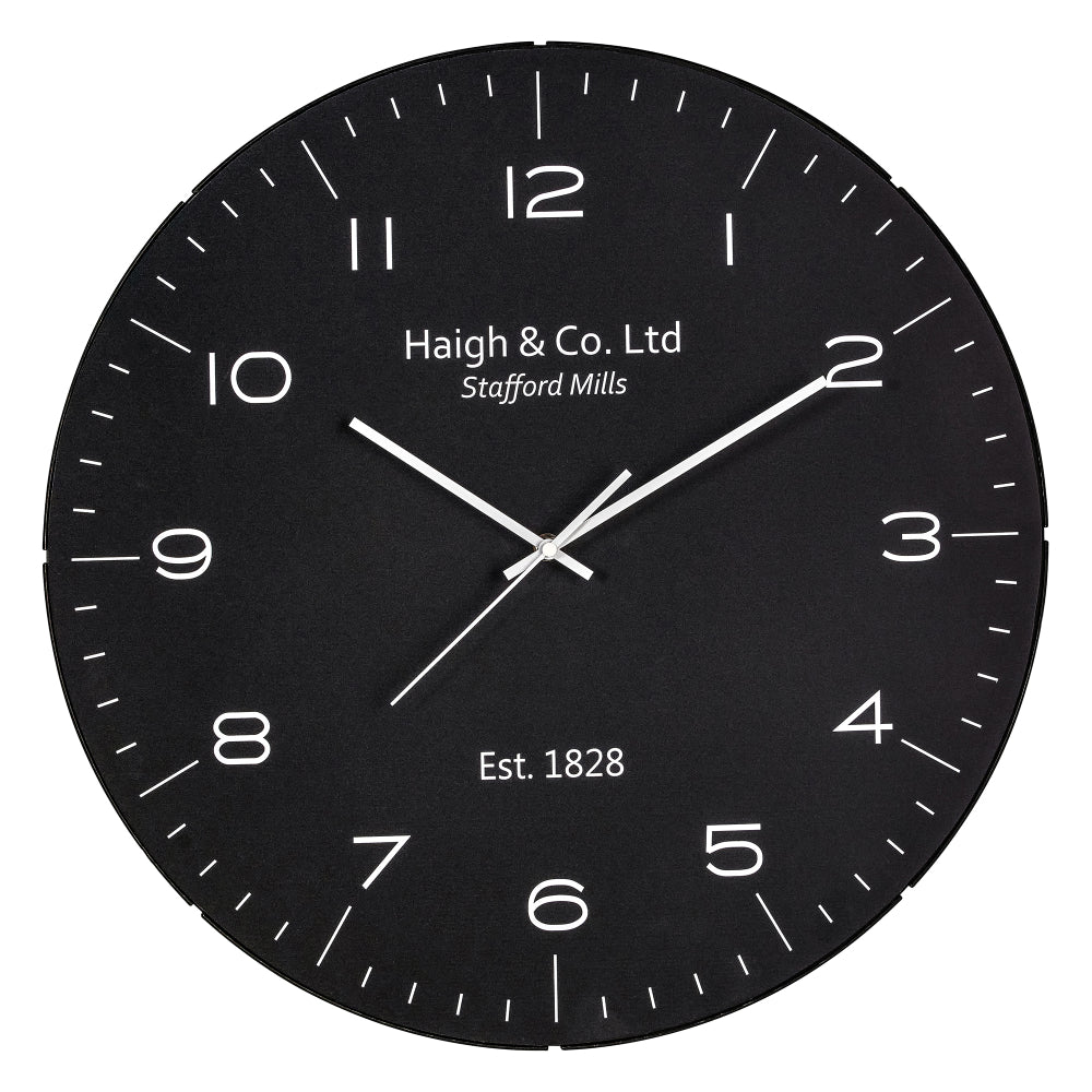 Black and Silver Dome Glass Wall Clock