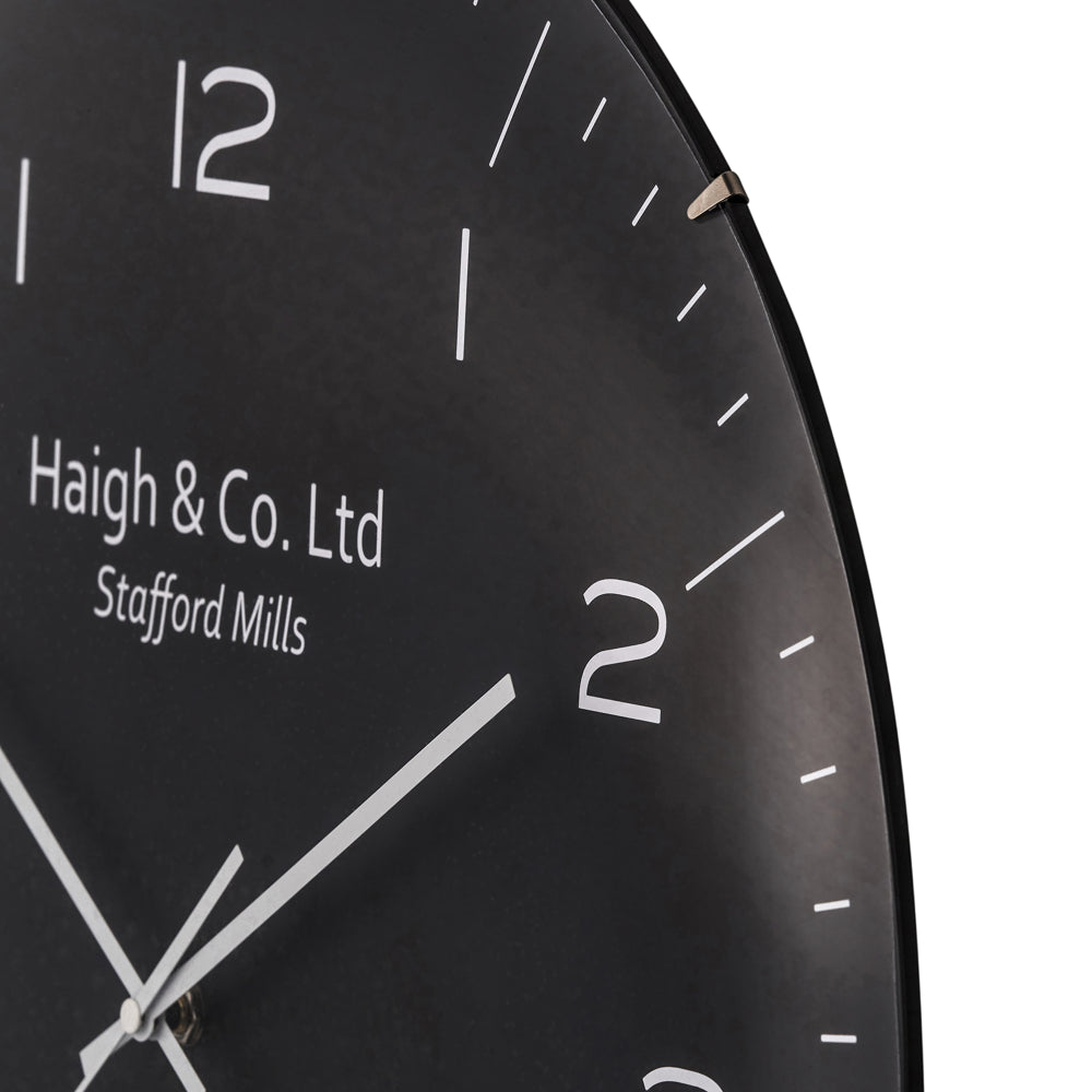 Black and Silver Dome Glass Wall Clock