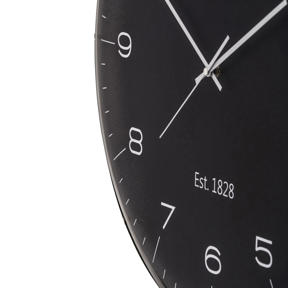 Black and Silver Dome Glass Wall Clock