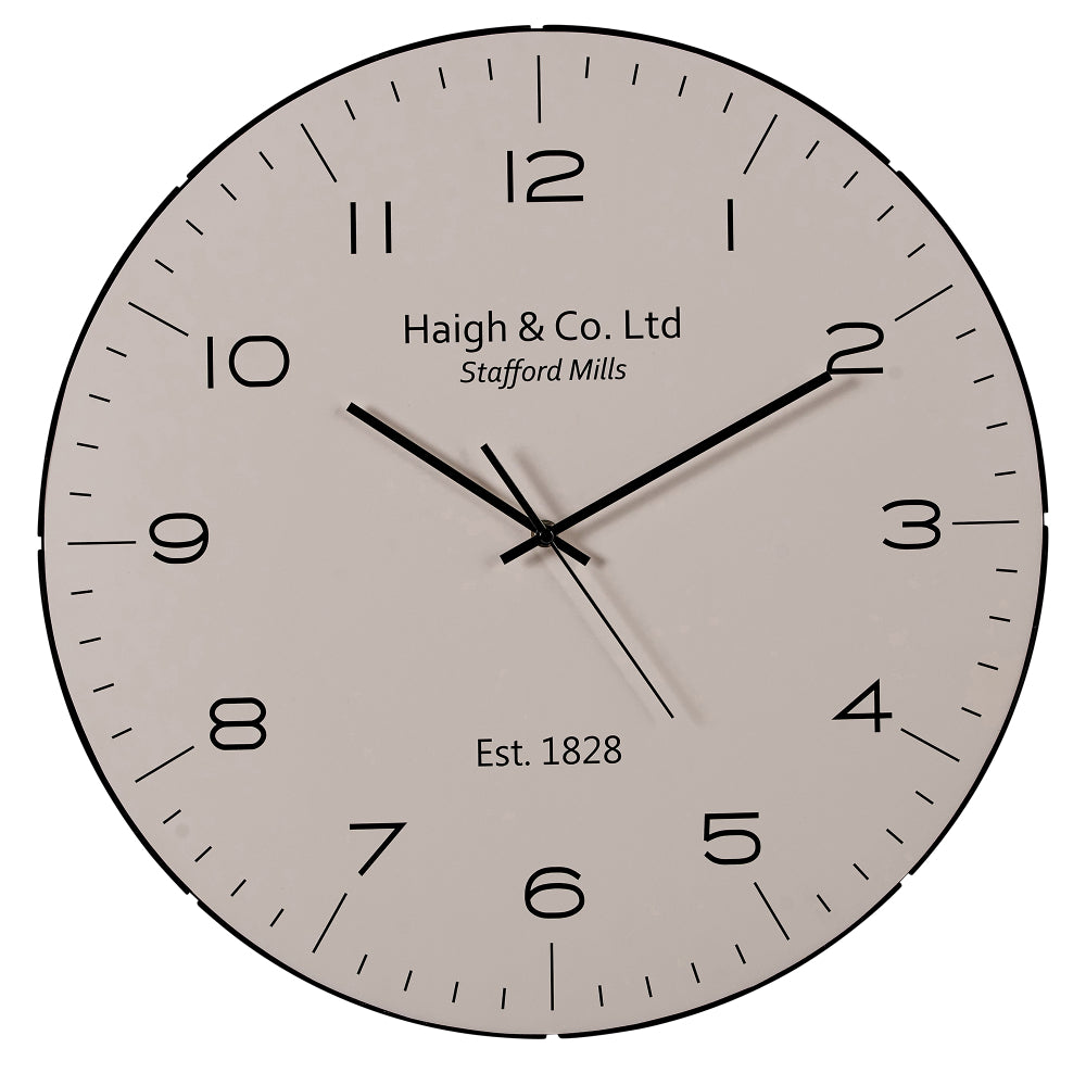 Cream and Black Dome Glass Wall Clock