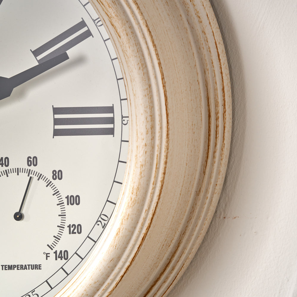 Antique Effect Gold Brushed Cream Wall Clock