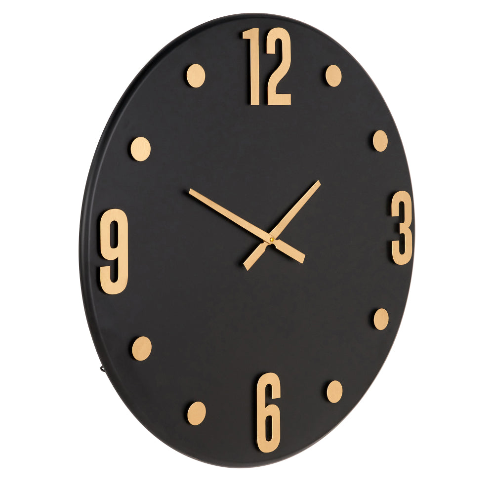 Black and Gold Metal Retro Wall Clock