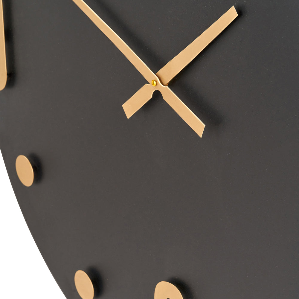 Black and Gold Metal Retro Wall Clock