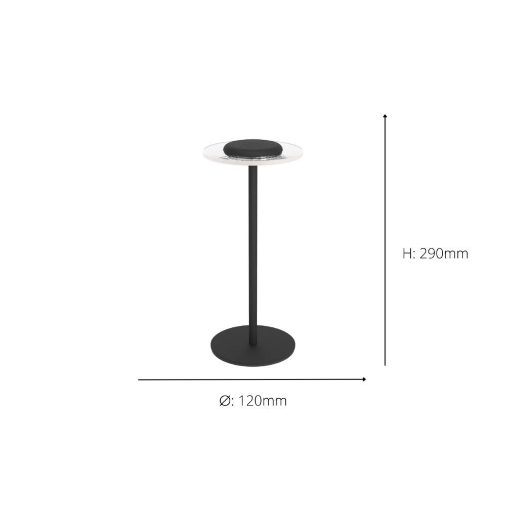 Trepella Black LED Touch Table Lamp