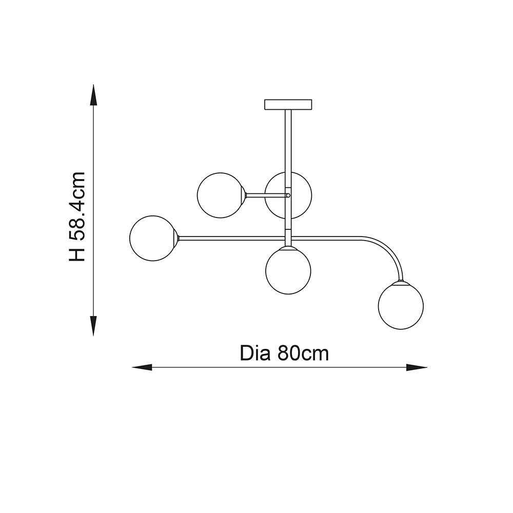Otto 5 Light Semi Flush