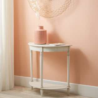 Heritage Elizabeth White Half Moon Console Table
