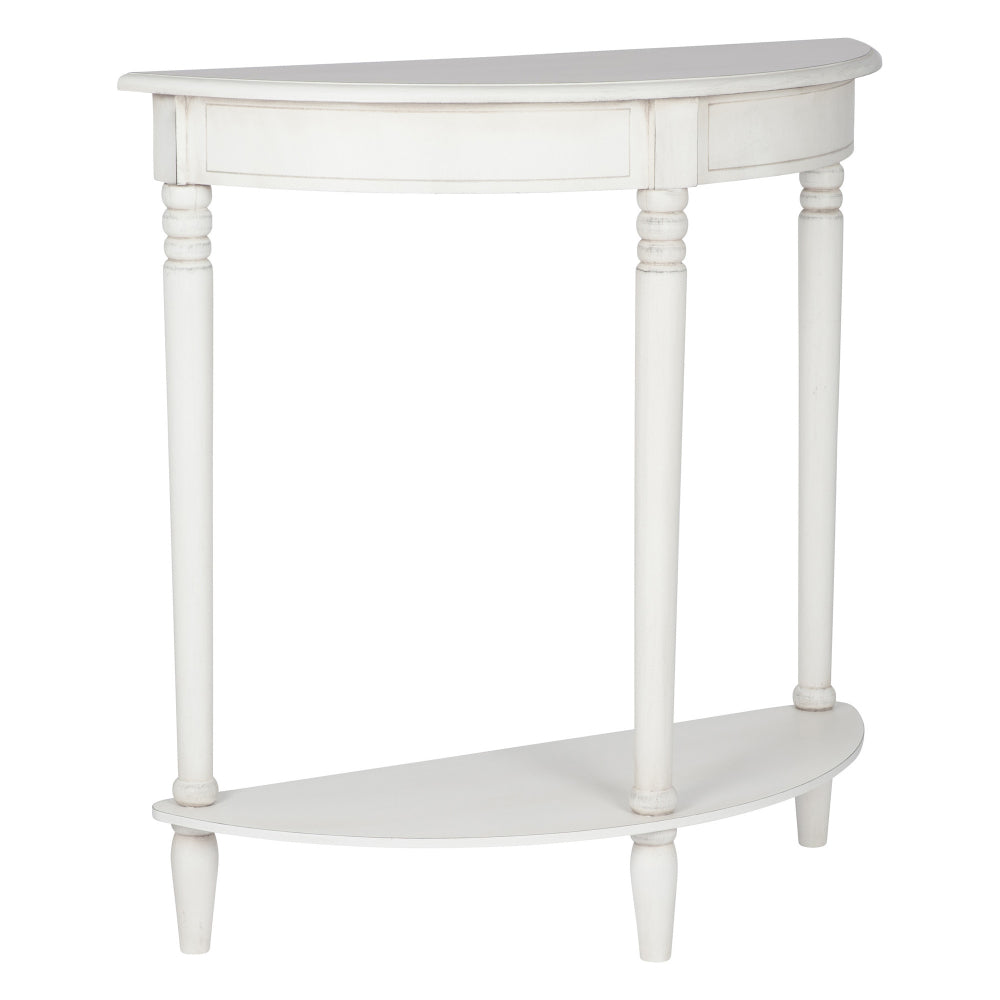 Heritage Elizabeth White Half Moon Console Table