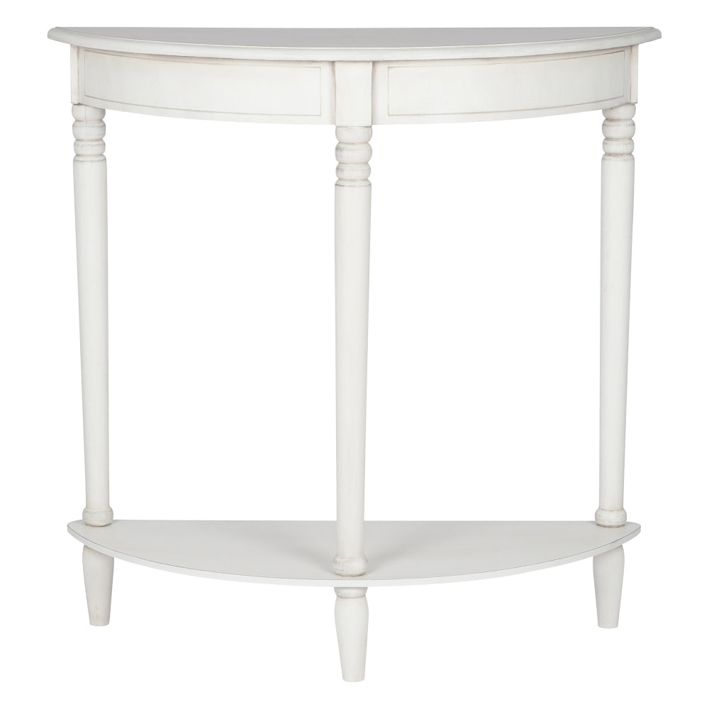 Heritage Elizabeth White Half Moon Console Table