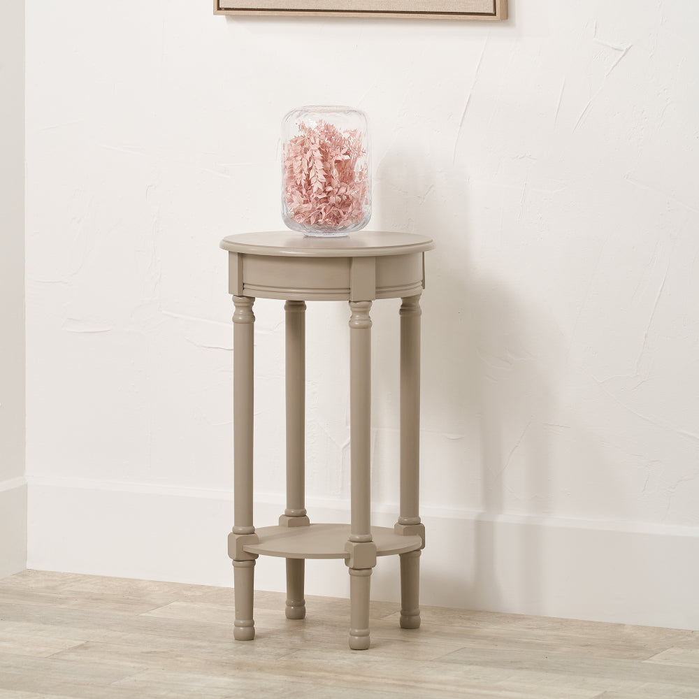 Heritage Putty Wood Side Table