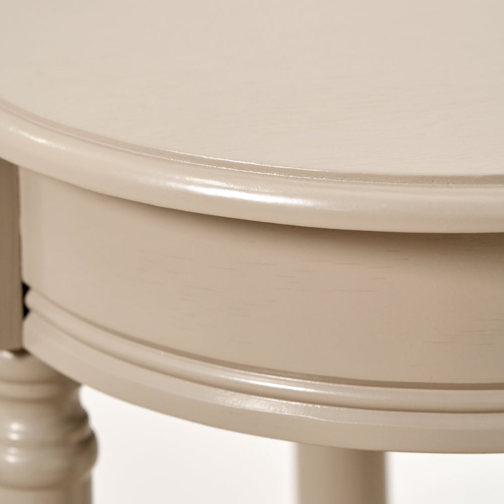 Heritage Putty Wood Side Table