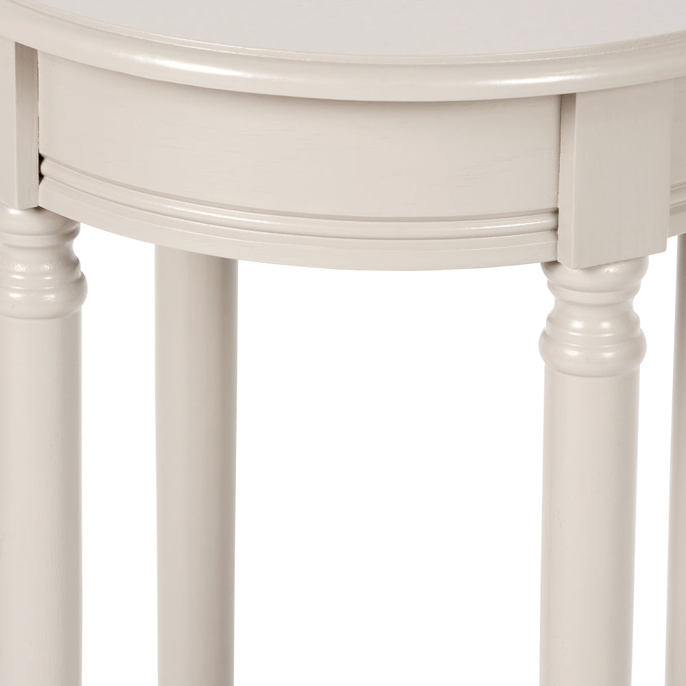 Heritage Putty Wood Side Table
