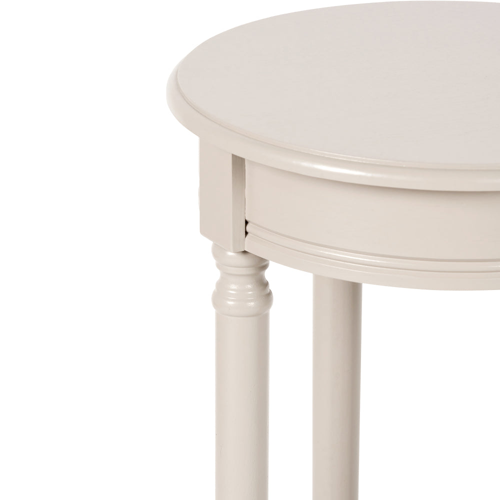 Heritage Putty Wood Side Table