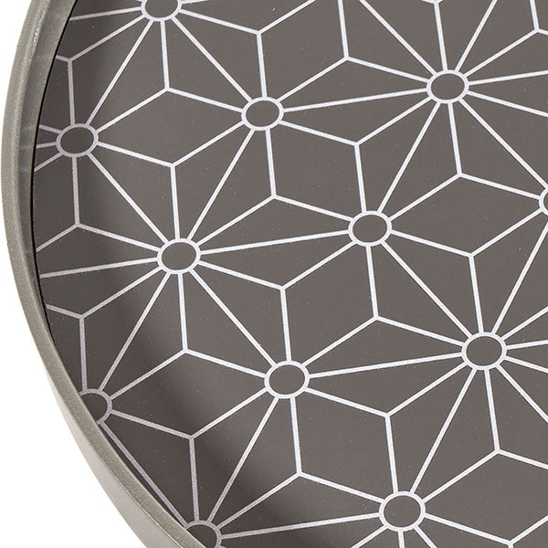 Peretti Grey Floral Side Table