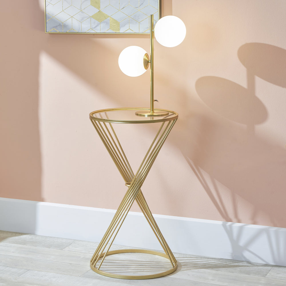 Liberty Large Glass and Gold Side Table