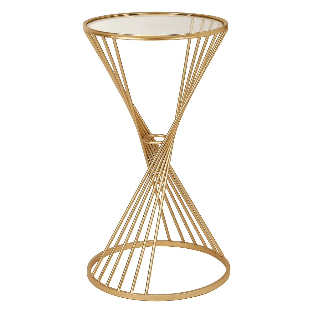 Liberty Large Glass and Gold Side Table