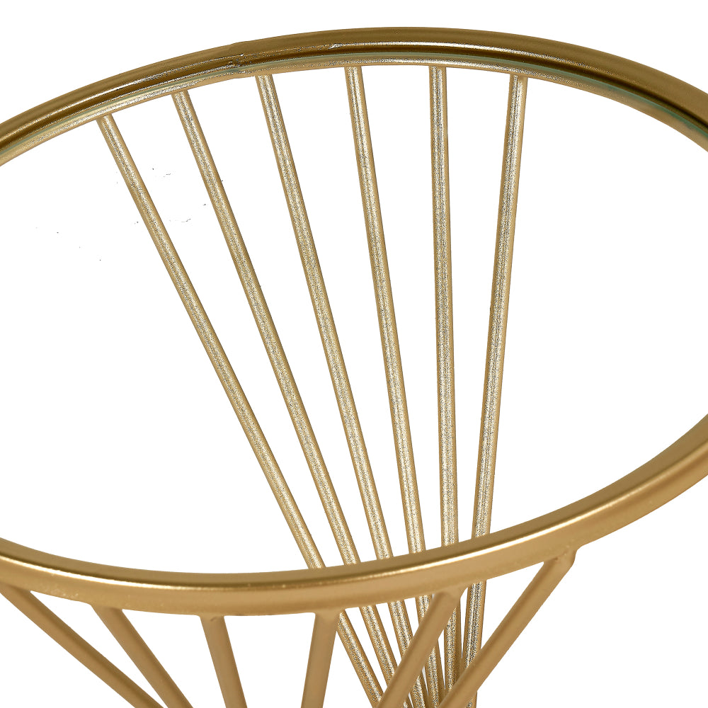 Liberty Large Glass and Gold Side Table