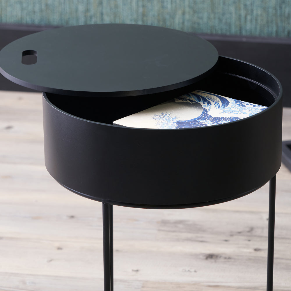 Hugo Black End Storage Table
