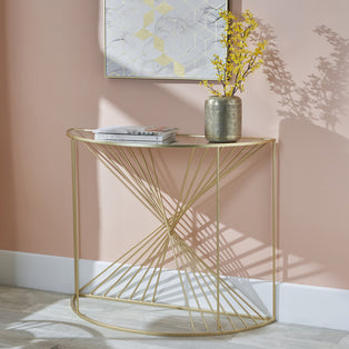 Liberty Glass and Gold Console Table